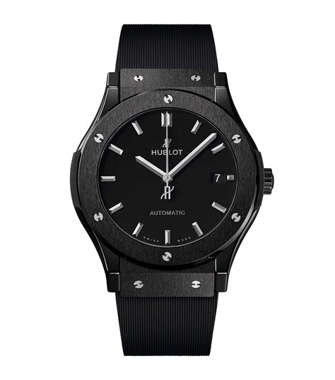 black and silver hublot watch|Hublot black ceramic watch.